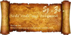 Szécsényi Zsigmond névjegykártya