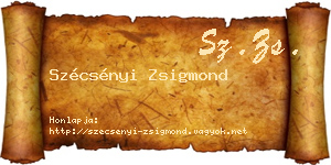 Szécsényi Zsigmond névjegykártya
