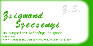 zsigmond szecsenyi business card