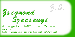 zsigmond szecsenyi business card